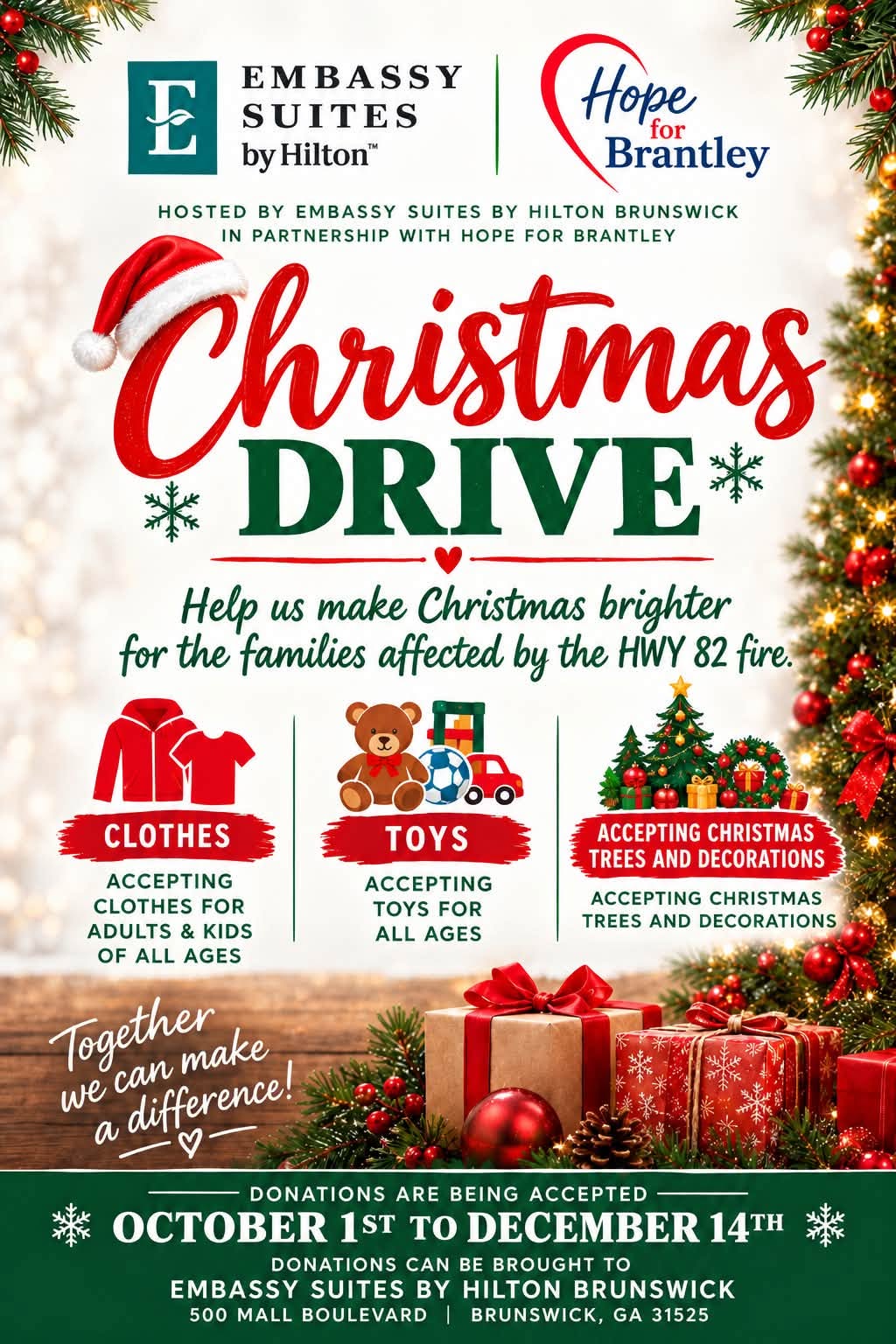 Christmas Drive hosted by Embassy Suites