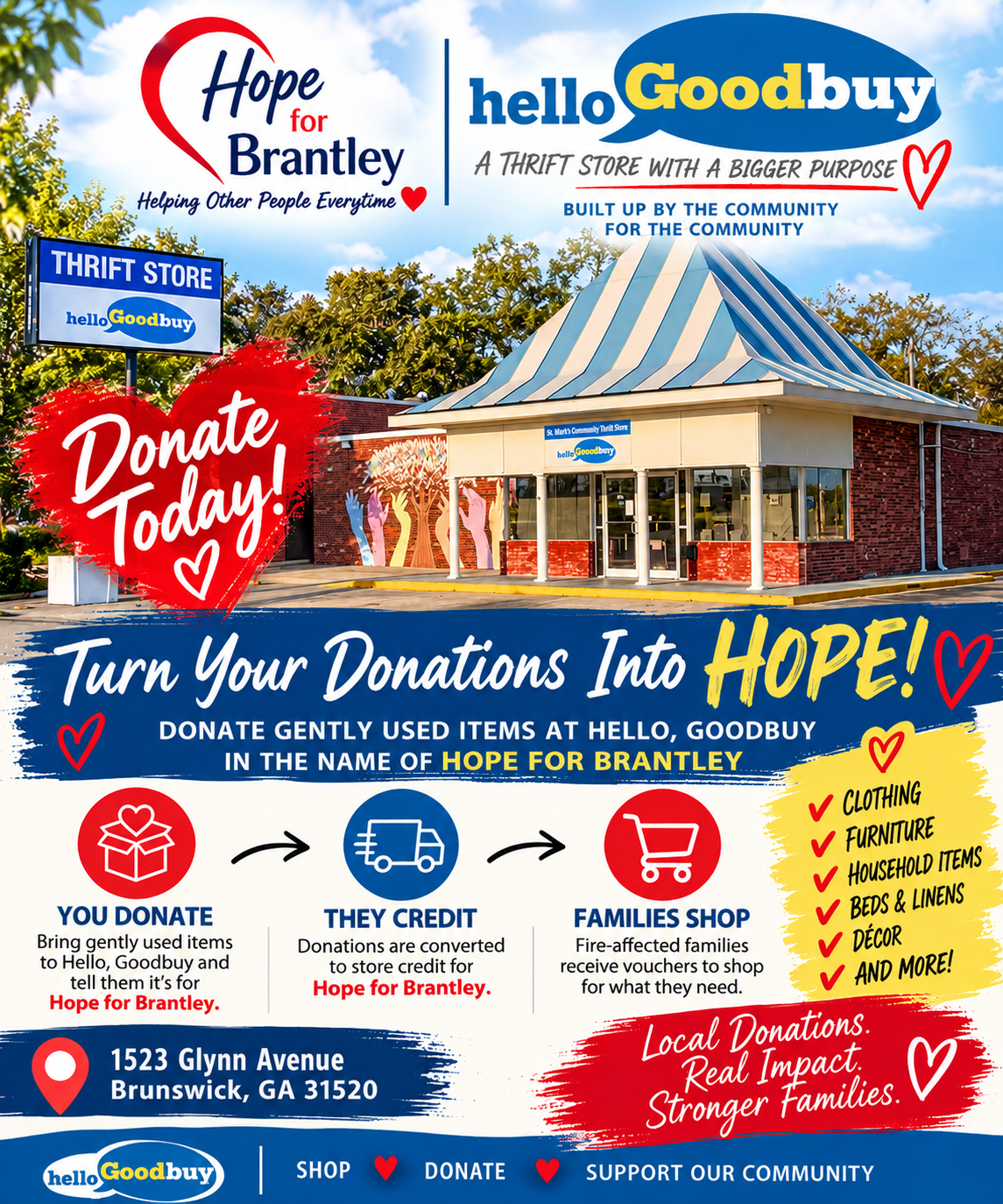 Hello Goodbuy Thrift Store Donation Drive